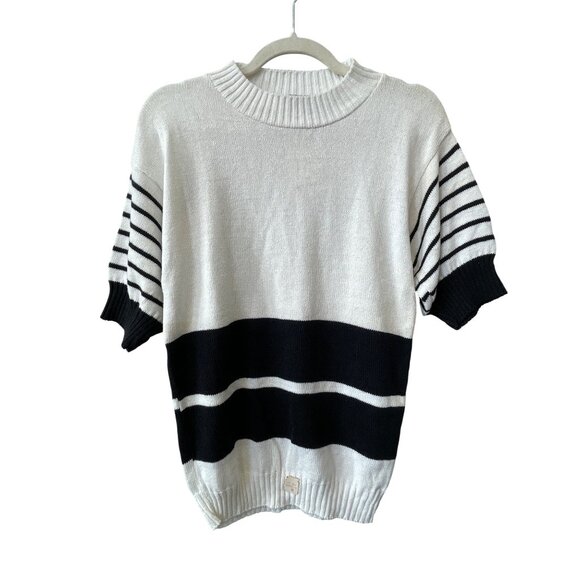 Vintage 80s College Point Knit Sweater Size Medium Pullover Cozy Deadstock NEW - Picture 1 of 7